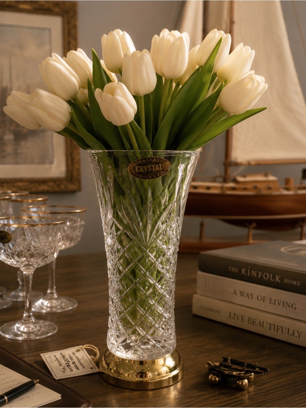 Copper Craft Crystal Vase see description